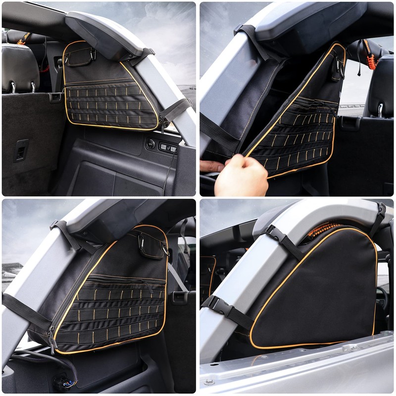BESTAOO Roll Bar Storage Bag Cargo Cage for Ford Bronco