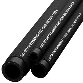 7.5mm Rubber Cotton Braided Reinforced Overbraid Fuel Line Oil Petrol Diesel Hose 1 Metre