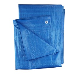 Cost Wise 3m x 3m blue waterproof tarpaulin/builders tarp/garden dry cover up/weatherproof camping ground sheet/indoor dust cover