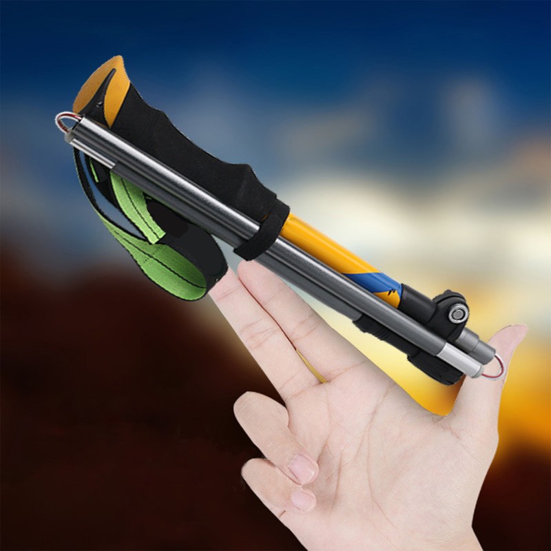 Hiking Stick Aluminum Alloy Portable Lightweight Telescopic Walking Stick for