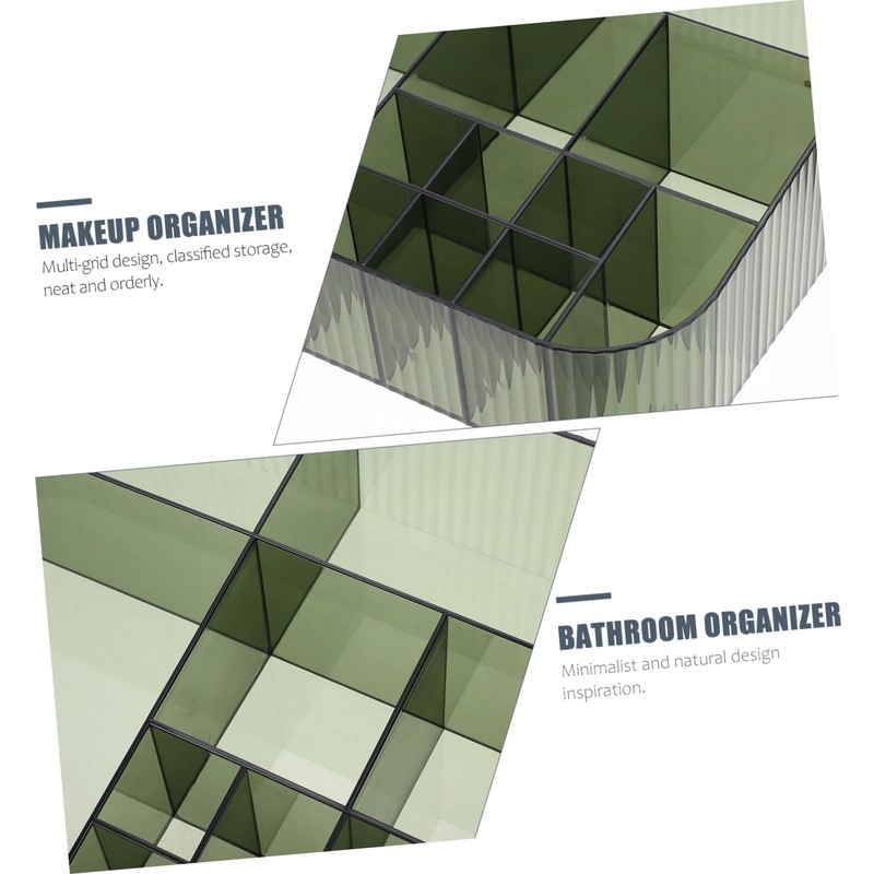 Healeved Dressing Table Makeup Organizer Cosmetics Storage Box Lipstick Compartments