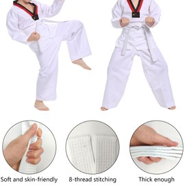 Niuhong 2 Pieces Judo Karate Belt Martial Arts Sports Belt Taekwondo Belts Professional Karate Aikido Belt Thick Fabric White Belt Children Adults Martial Arts Belt Kofun 260 cm (White)