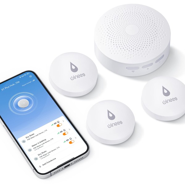 Winees WiFi Water Leak Detector, 3 Pack Water Sensors with