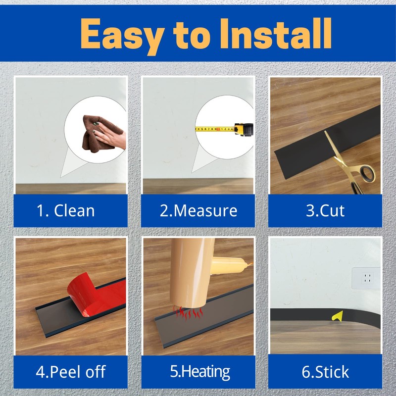 COUKIU Flexible Baseboard Molding Trim, 6 Inch x 20 Feet