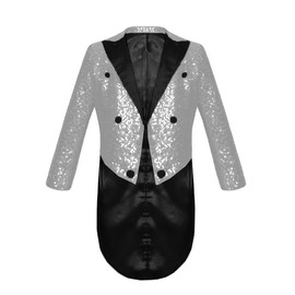 ORBITRAY Kids Boys Sequin Lapel Blazer Gentleman Suit Tuxedo Coat for Wedding Birthday Party Circus Magic Shows Stage Sliver