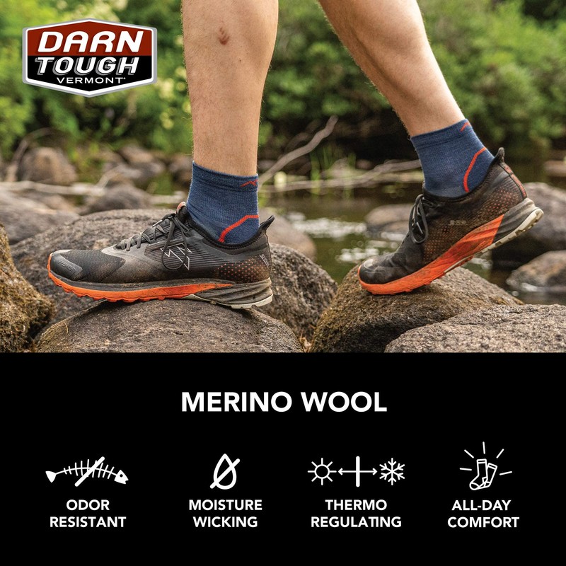 [Darn Tough] VERMONT Men's 1959 1/4 Sock Cushion 19441959 Onyx