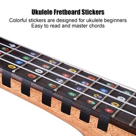 Ukulele Fingerboard Sticker Finger Guide for Ukulele Beginners, multi-coloured, Cartoon