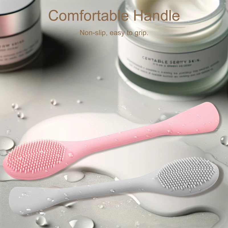 Jaasuee Silicone Face Mask Applicator: 2-Pack Facial Brushes for Mud,