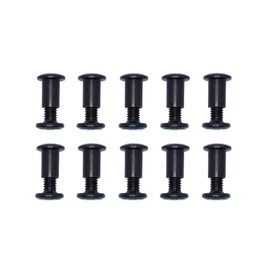Screw Post Fit for 5/16 inch(8mm) Hole Dia, Male M6x16mm Female 12mm Hex Drive Binding Bolts for Leather Wood Furniture, Carbon Steel Black 10 Sets