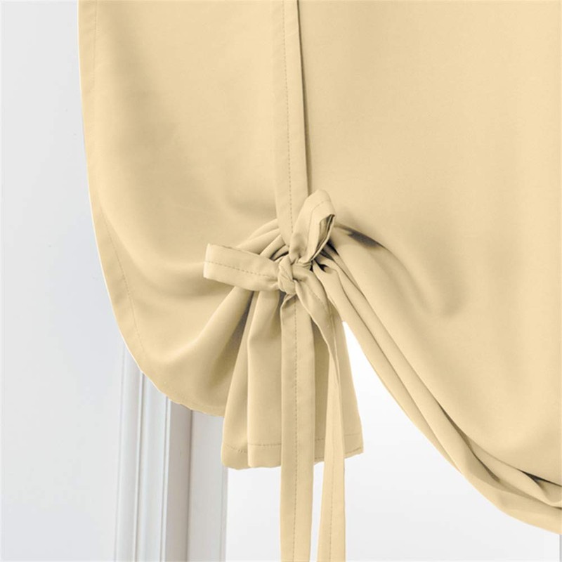ele ELEOPTION Tie-Up Simple Blackout Curtain, Rod Pocket Thermal Insulated