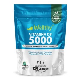 Vitamina D3 5000 120 Caps Wellthy Sabor Sin Sabor