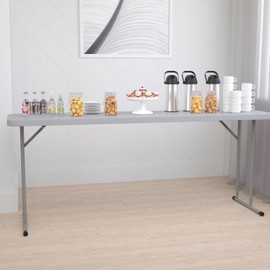 Flash Furniture Kathryn Commercial Grade 6-Foot Gray Plastic Folding Training Table