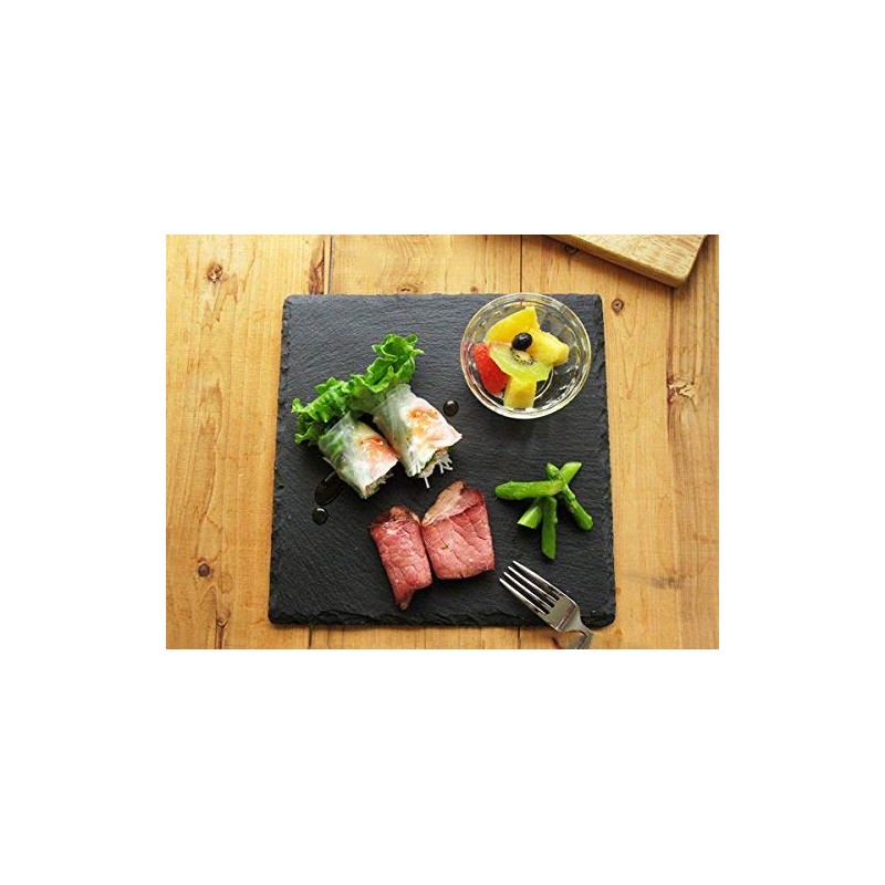 Slate Plate 25 cm Positive Corners [Black, Utensils, Stone Flat
