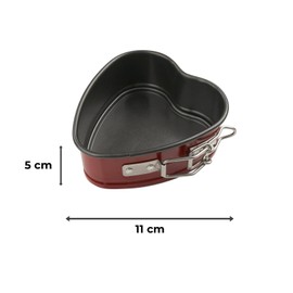 Zenker Mini Tortiera con cerniera a Forma di Cuore, mini stampo da forno per piccole torte e dolci, teglia in acciaio al carbonio con rivestimento antiaderente, 10,5 x 11 x 5 cm