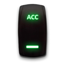 ACC Marine Boat - Green - STARK 5-PIN Laser Etched LED Rocker Switch Dual Light - 20A 12V ON/OFF