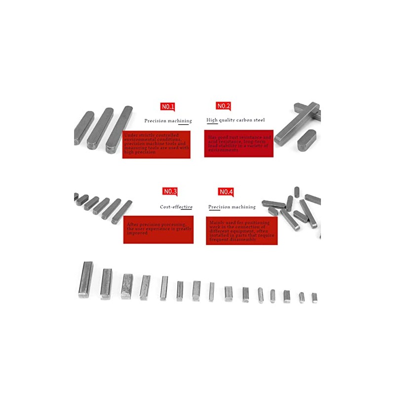 Hilitand 140pcs Parallel Drive Shaft Key Square Parallel Wrench Feather