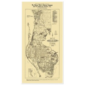 Pinellas County - Tampa Bay, St. Petersburg, Clearwater - Florida Map circa 1925