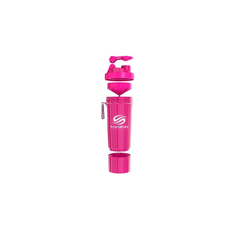 SmartShake Slim NEON PINK 500ml Multifunctional Protein Shaker