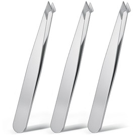 Honoson 3 Pieces Eyebrow Tweezers Stainless Steel Pointed Tip Pointed Hair Removal Tweezers Precision Splinter Plucking and Ingrown Hair Removal (Sliver)