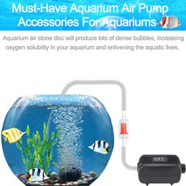 DeKago 1.6 Inch Aquarium Air Stones Disc Oxygen Diffuser Bubble Air Stone of Aquarium Air Pump Accessories for Nano Air Pumps Fish Tanks Buckets Small Ponds and DWC Reservoirs