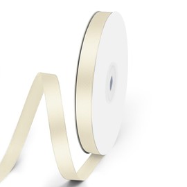 Quhora 3/8" x 50 Yards Satin Ribbon - Ivory Silk Ribbon with Spool - Ideal for Gift Wrapping, Floral Bouquets, Crafts, Wedding Party Decorations, Christmas and Sewing Projects