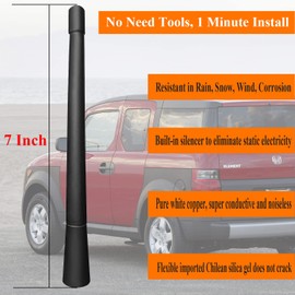 7 Inch Antenna Replacement for Honda Element (2003-2011), Honda Element Antenna, Flexible Rubber Antenna Mast