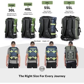 STOVER Mochila impermeable de 30 litros y funda para teléfono - Bolsa seca flotante extragrande para kayak, viajes, senderismo, pesca, camping, motocicletas y playa, resistente con cierre enrollable p