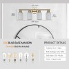 24" Modern 4-Light Vanity Wall Sconce, Golden Finish with Frosted
