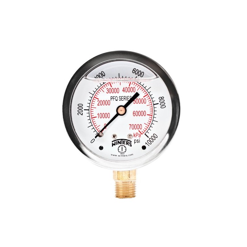 Winters PFQ Series Stainless Steel 304 Dual Scale Liquid Filled