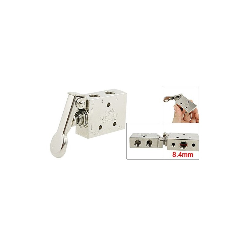 uxcell Pneumatic 3 Position 4 Way Spring Return Lever Manual