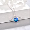 TANGPOET Angel Wings Necklace 925 Sterling Silver Love Heart Crystal