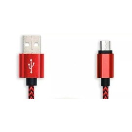 Unbranded Lot Of 10 Braided 3 Ft Micro-USB Cable Charging Cords Red/Black B25