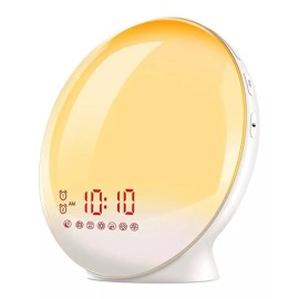 Fralugio Reloj Despertador Inteligente Lámpara De Mesa Con Radio Fm