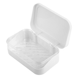 Lotsdonxia Rectangular Soap Box with Removable Drainer & Leakproof Lid – 2 Layers Durable and Compact Travel-Friendly Soap Holder for Bathroom, Gym, Hiking & School (12 X 8 X 4.5 Cm)