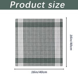 ARKBAODAN 12 pack Men's Handkerchiefs 100% Cotton 16 inch Large Mens Pocket Square Handkerchief with Check