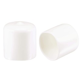 TOP-VIGOR 20Pcs Rubber End Cap 25mm ID – White Flexible Round Vinyl Screw End Caps and Thread Protectors for Bolts Screws Tubes Cables Wires – Soft Rubber Covers for Indoor Outdoor Use