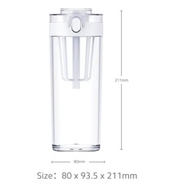 Xiaomi Tritan Water Bottle 600ml, BPA-Free Portable Cup with Tea Strainer & Leak-Proof Lock, One-Hand Operation, for Travel/Sports (White)