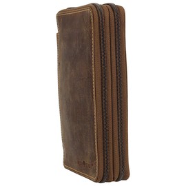 Greenburry Vintage Pencil Case Pen Case 14 x 20.5 x 3 cm, brown, Vintage