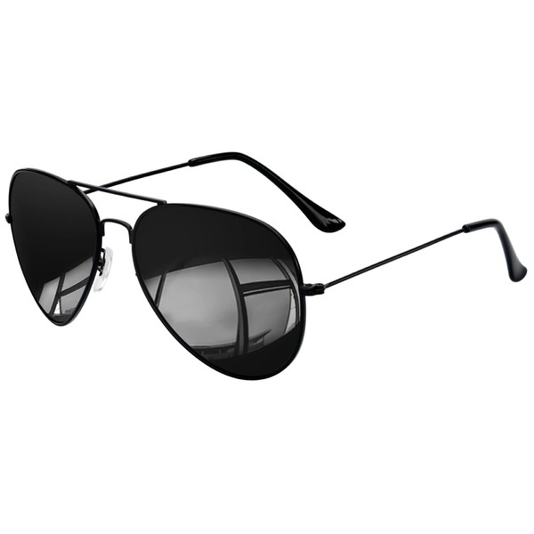 KANASTAL Sunglasses Teardrop Aviator Men Women Polarized Fishing Driving Sunglasses for Men, A: Frame: Black + Lens: Black