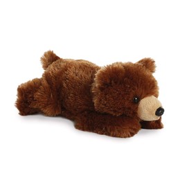 AURORA, 31740 Mini Flopsie Grizzly Bear 8" Plush Toy, Brown