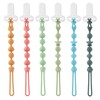 Pandaear 6 Pack Silicone Pacifier Clips, One Piece Design Teething