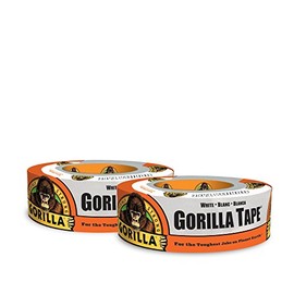Gorilla White Duct Tape, 1.88" x 30 yd, White, (Pack of 6)