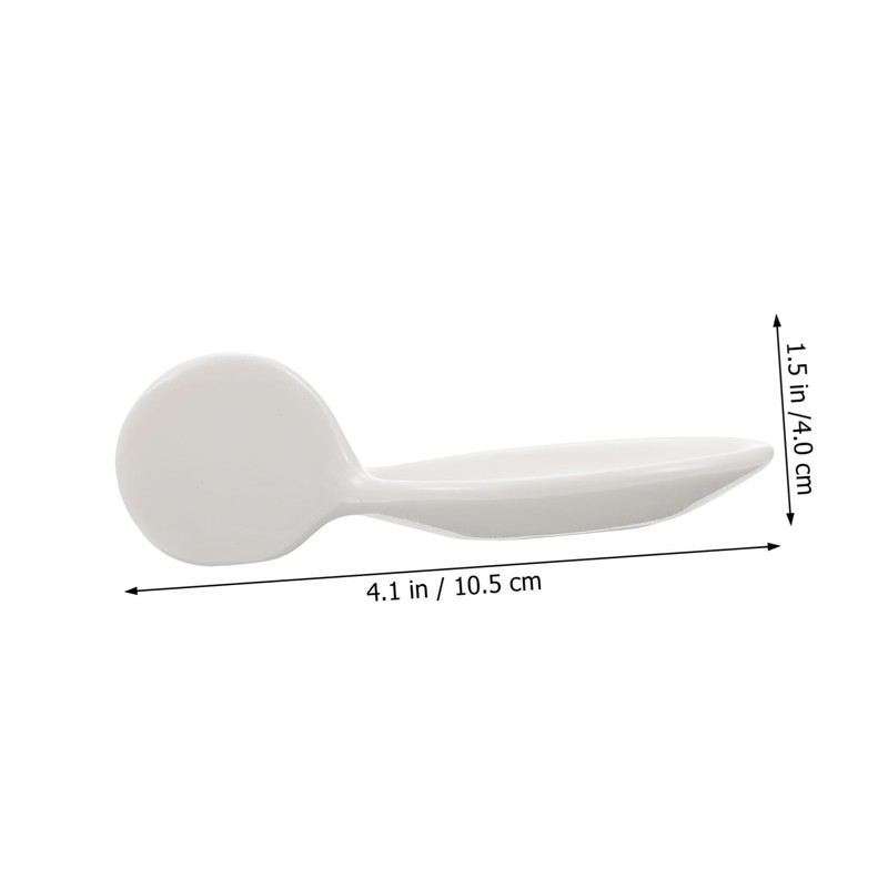 Mikinona 1Pc Ceramic Spoon Rest for Caviar Sauces Elegant Black