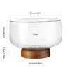 NiHome 123oz Large Glass Trifle Bowl with Elegant Acacia Wood