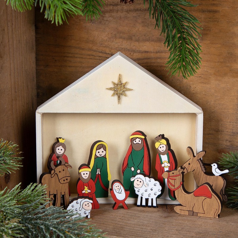 Logbuch-Verlag Small Nativity Scene 11-Piece Christmas Nativity Scene 7 cm