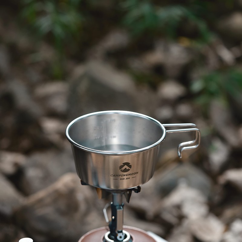 Camping Moon S-360-3P+B Camping Cup, Stainless Steel, Shell Cup, Deep,