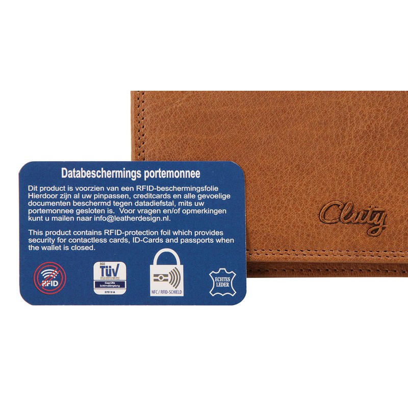 Cluty Genuine Leather Women's Purse | | 020351, Cognac