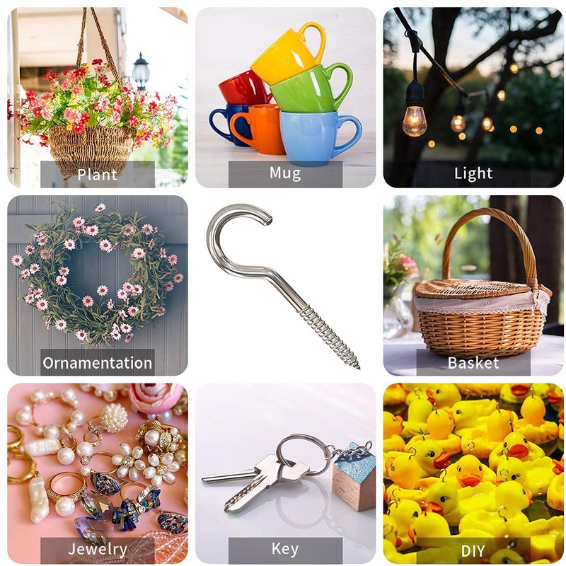 Axe Sickle 4 Inch Heavy Duty Large Screw Hook Ceiling