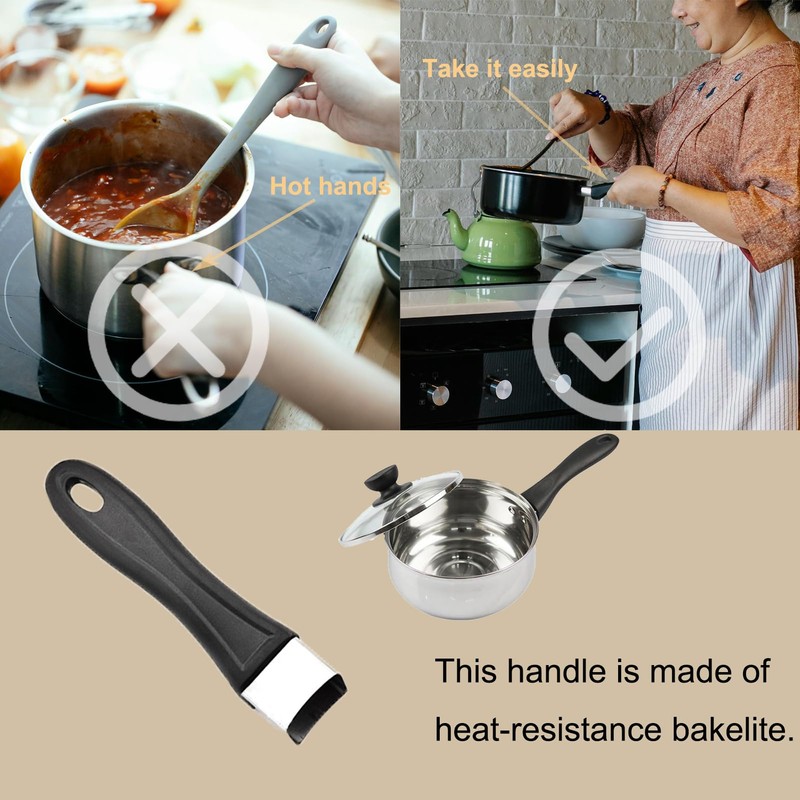 LIFTATAPA Bakelite Pot Handle, Scald-Proof Long Handle Replacement Grip, Removable