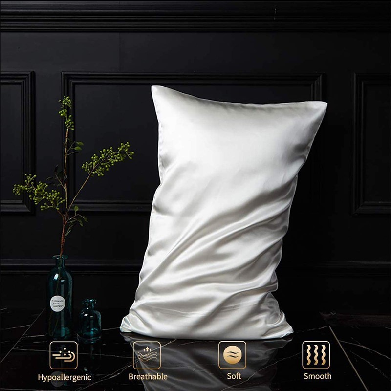 Natural Silk Pillowcase Hypoallergenic 22 Momme 100% Silk 600 Thread